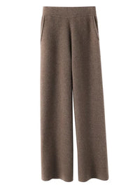 cashmere wool pants women's loungewear pockets elastic waistband lounge pants