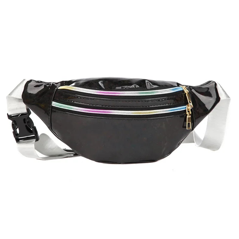 metallic cross body bag hip bag belt bag fanny pack for women shiny metallic bags