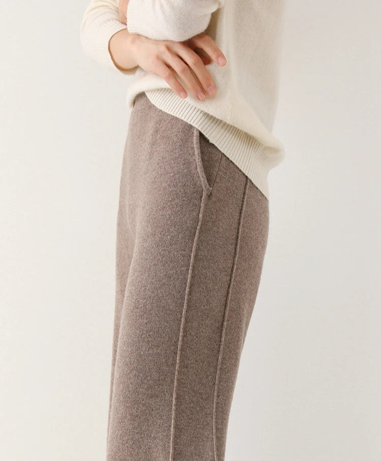 cashmere pants women's knit loungewear wool trousers for women winter pants