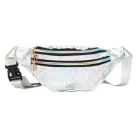 metallic cross body bag hip bag belt bag fanny pack for women shiny metallic bags