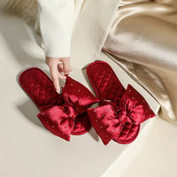 Satin Bow Slippers