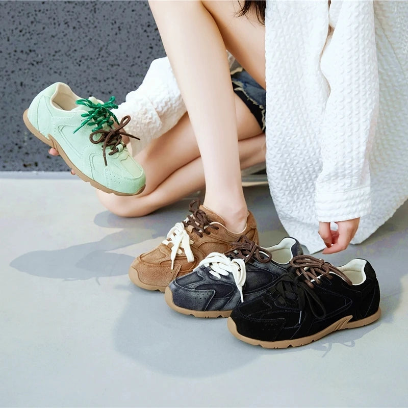 suede sneakers german training shoes for women split leather stylish sneakers for daily wear