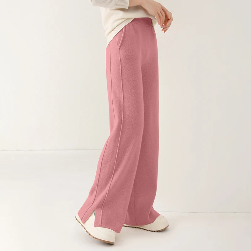 cashmere pants women's knit loungewear wool trousers for women winter pants