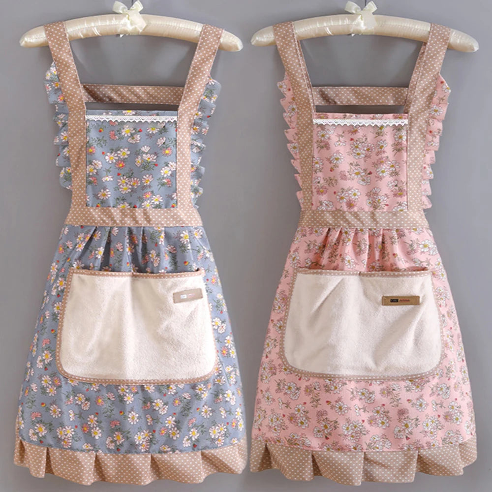 cute girly short apron for women feminine women's cooking aprons kitchen dress