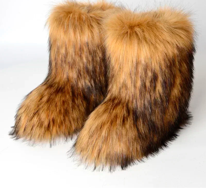 sasquatch faux fur boots for women winter furry yeti boots