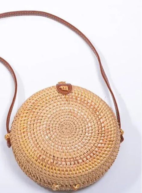 round woven rattan handbags for women summer purses small bags round purse wooden bags vacation purses small bag