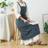 long nordic women's apron feminine cute kitchen aprons with pockets for women