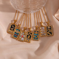 tarot card jewelry tarot pendant necklaces for women gold witch jewelry enamel pendant necklaces