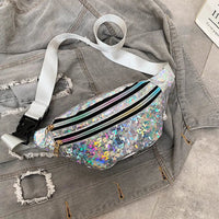 metallic cross body bag hip bag belt bag fanny pack for women shiny metallic bags